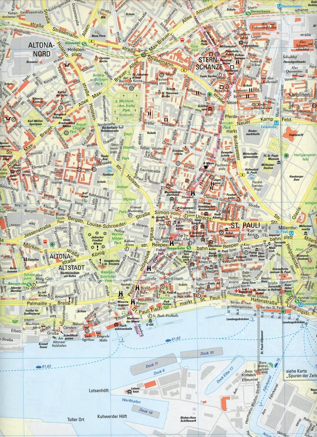 Beispielinhalt (Bild) Spuren der Zeiten in Hamburg: Teil 2, Zentrum und Vorstädte 1 : 10.000