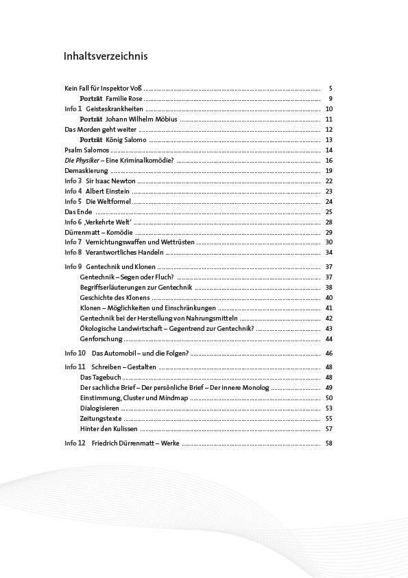 Beispielinhalt (Bild) Die Physiker. Lehrerheft
