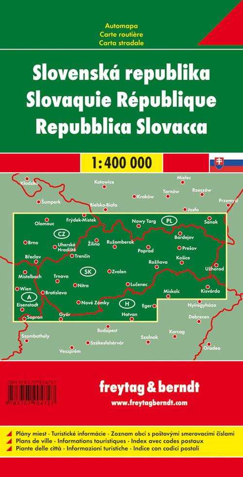 Rückseitencover Slowakische Republik 1 : 400 000. Autokarte