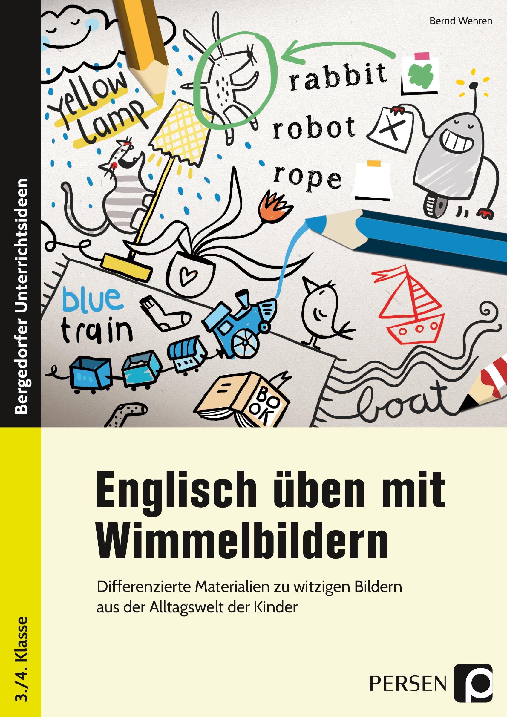 Vorderes Coverbild Englisch üben mit Wimmelbildern