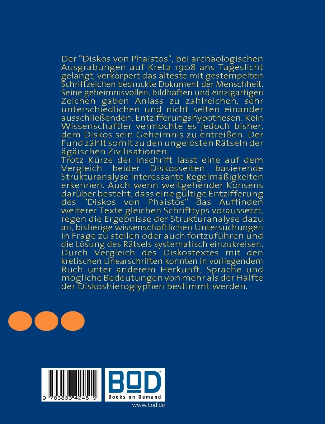 Rückseitencover Der Diskos von Phaistos