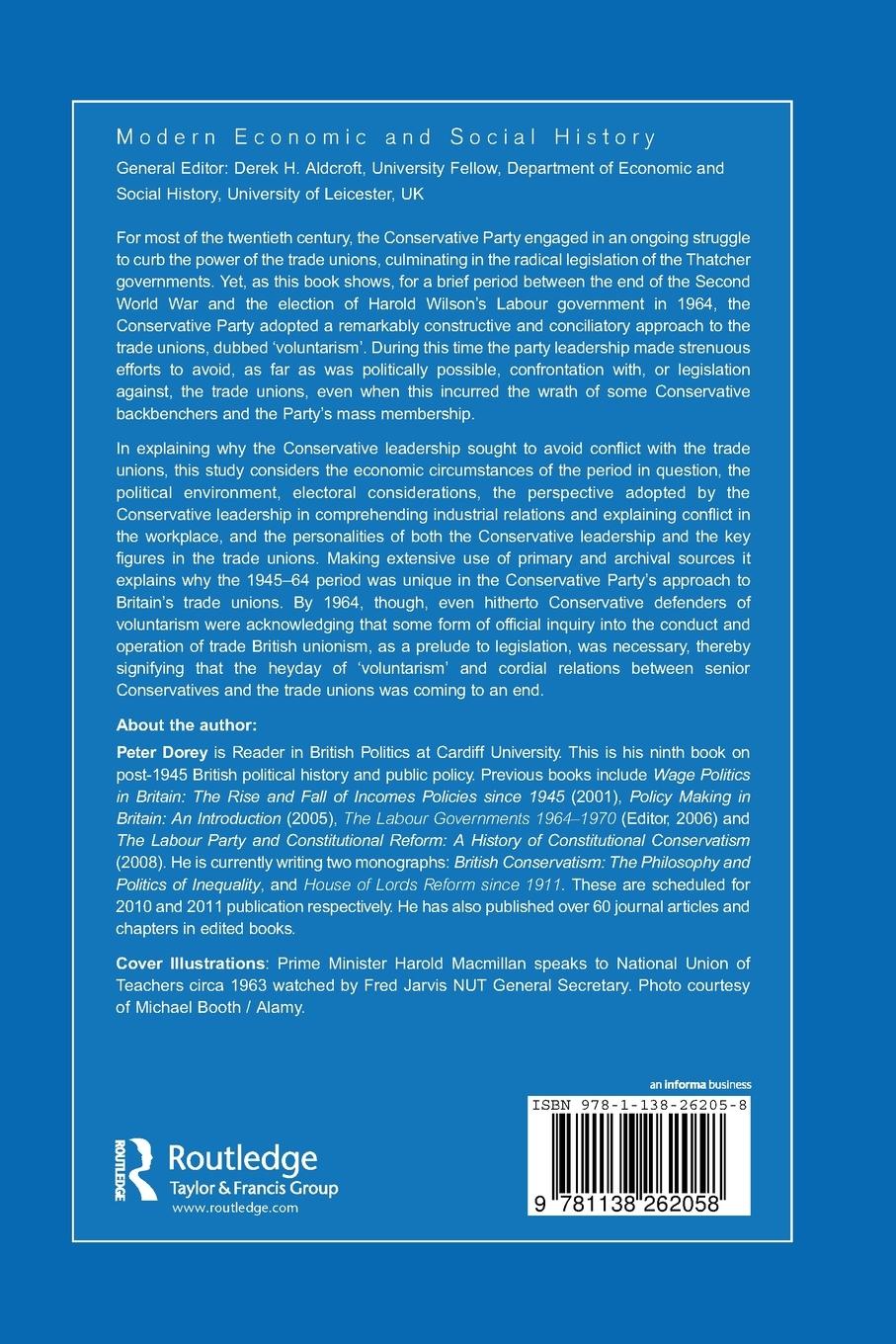 Rückseitencover British Conservatism and Trade Unionism, 1945-1964