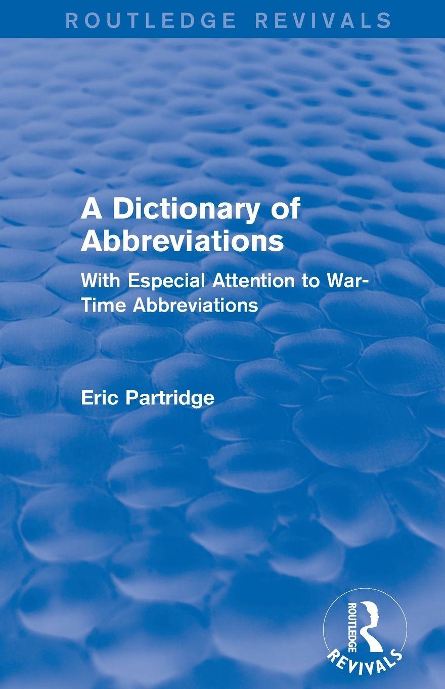 Vorderes Coverbild A Dictionary of Abbreviations