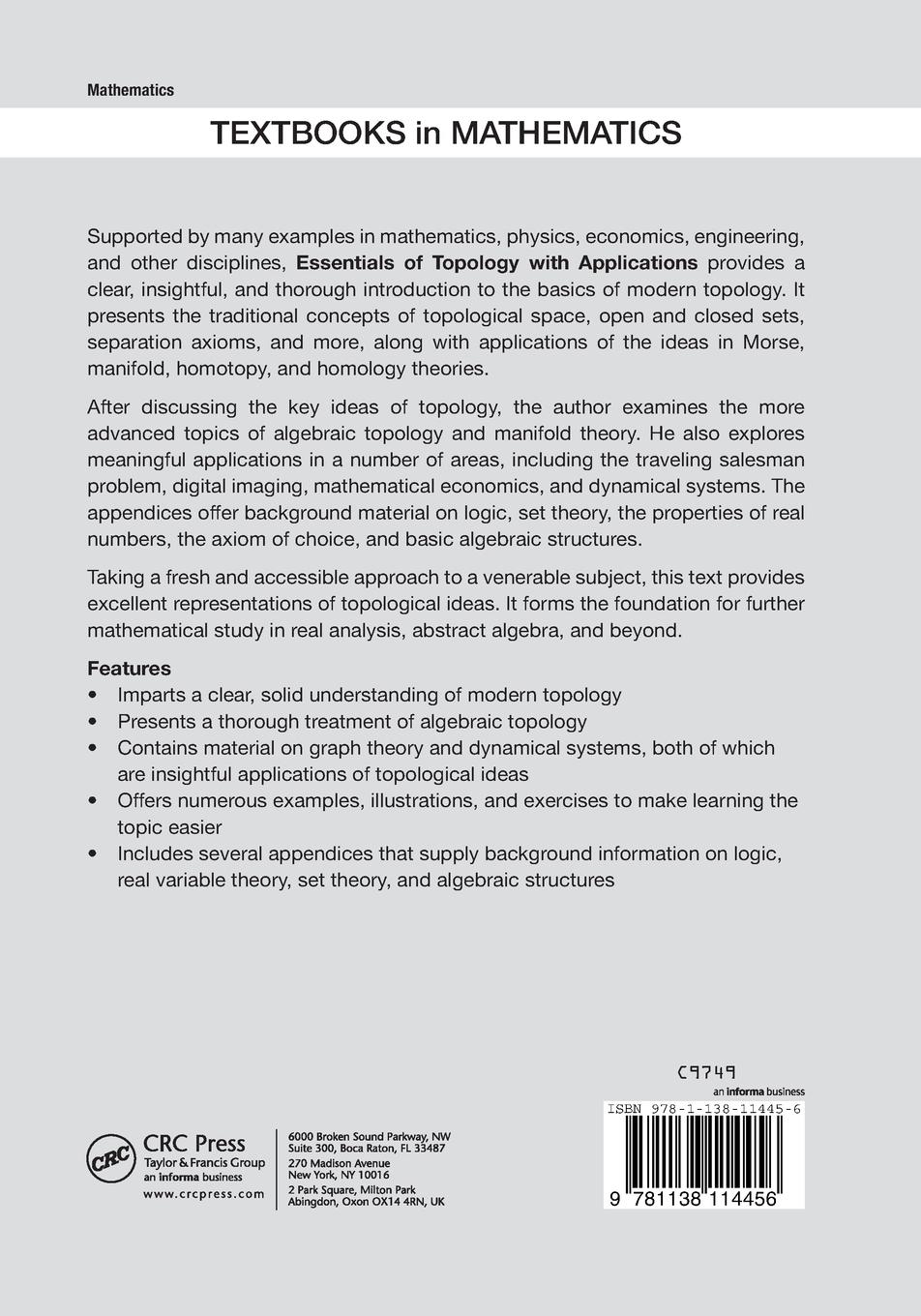 Rückseitencover Essentials of Topology with Applications
