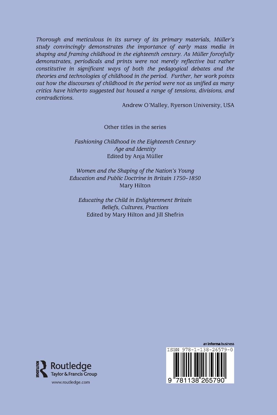 Rückseitencover Framing Childhood in Eighteenth-Century English Periodicals and Prints, 1689-1789