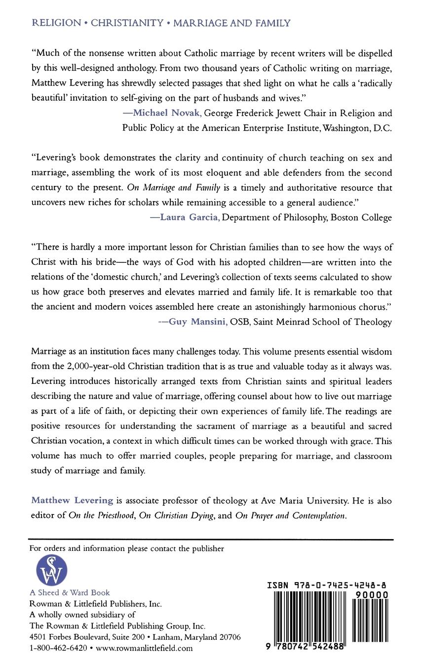 Rückseitencover On Marriage and Family