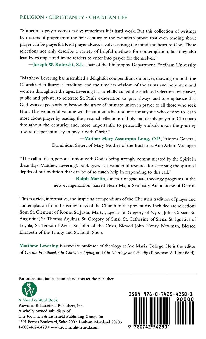 Rückseitencover On Prayer and Contemplation