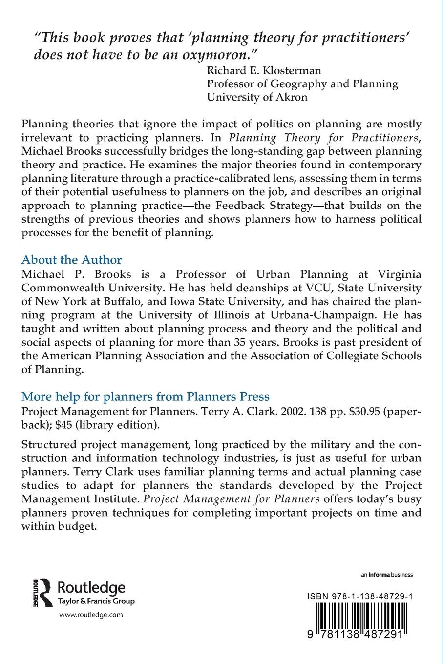 Rückseitencover Planning Theory for Practitioners