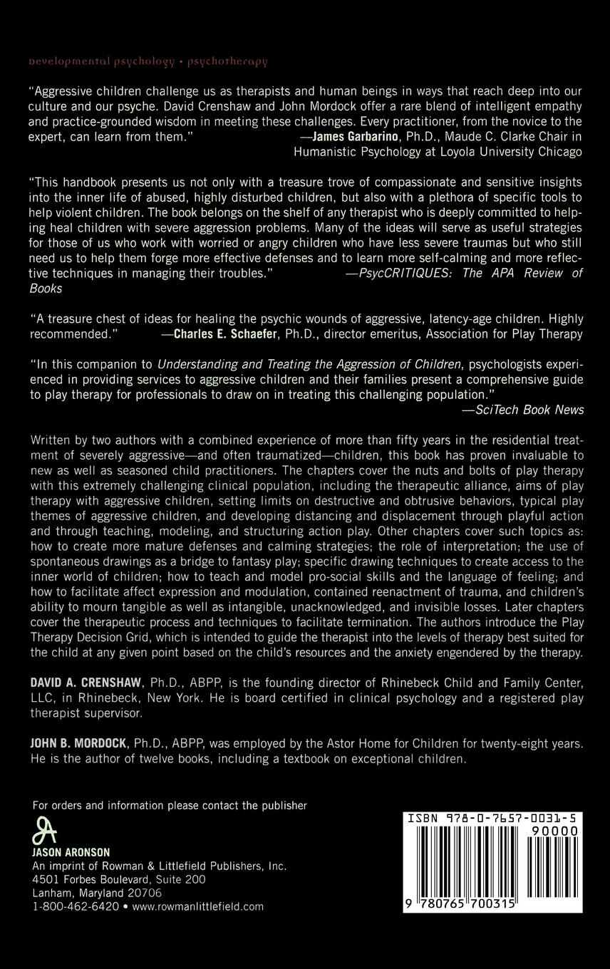 Rückseitencover Handbook of Play Therapy with Aggressive Children
