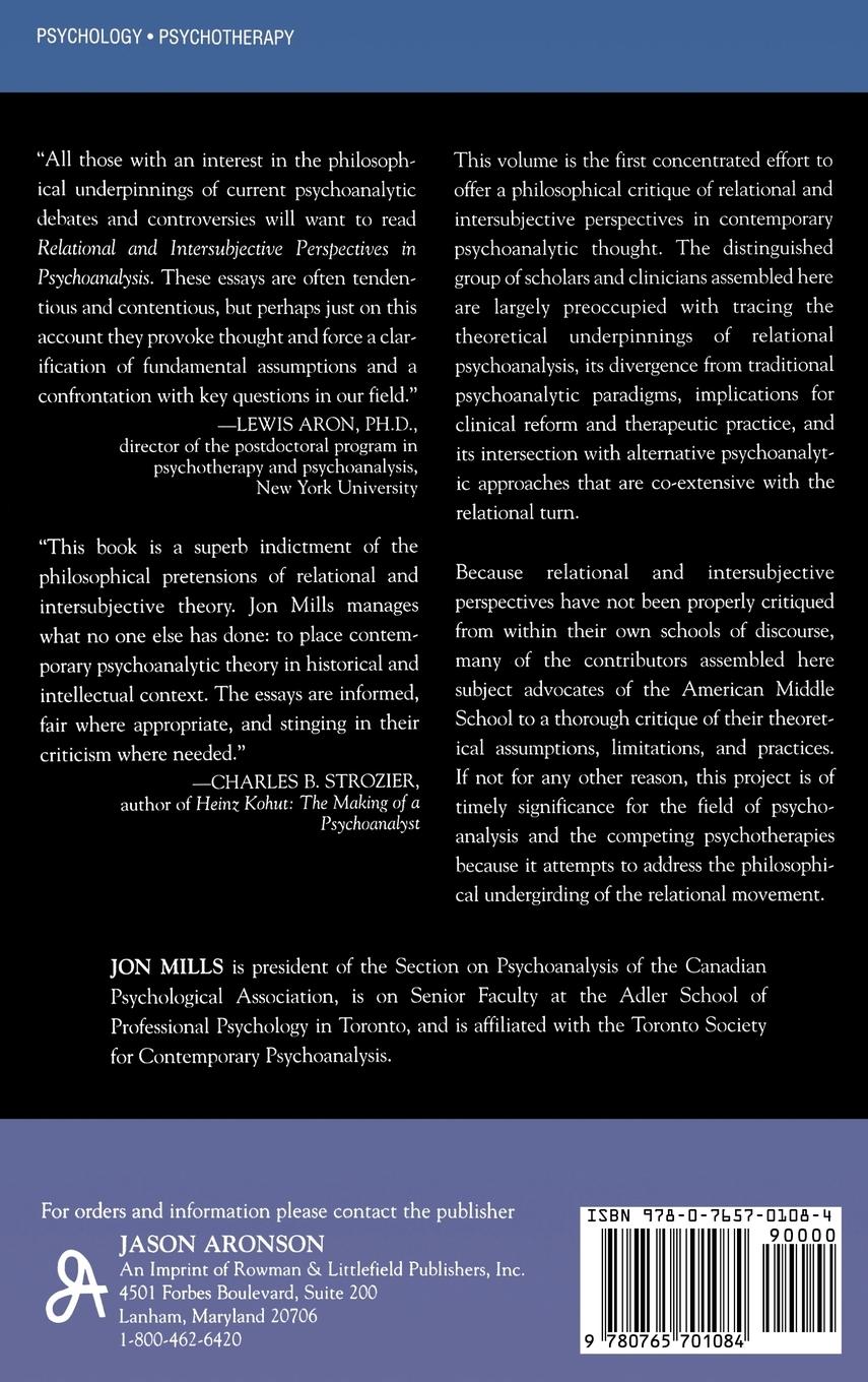 Rückseitencover Relational and Intersubjective Perspectives in Psychoanalysis