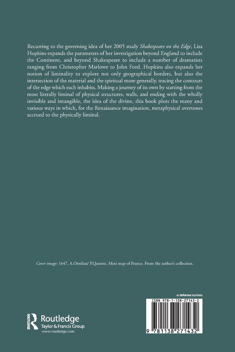 Rückseitencover Renaissance Drama on the Edge