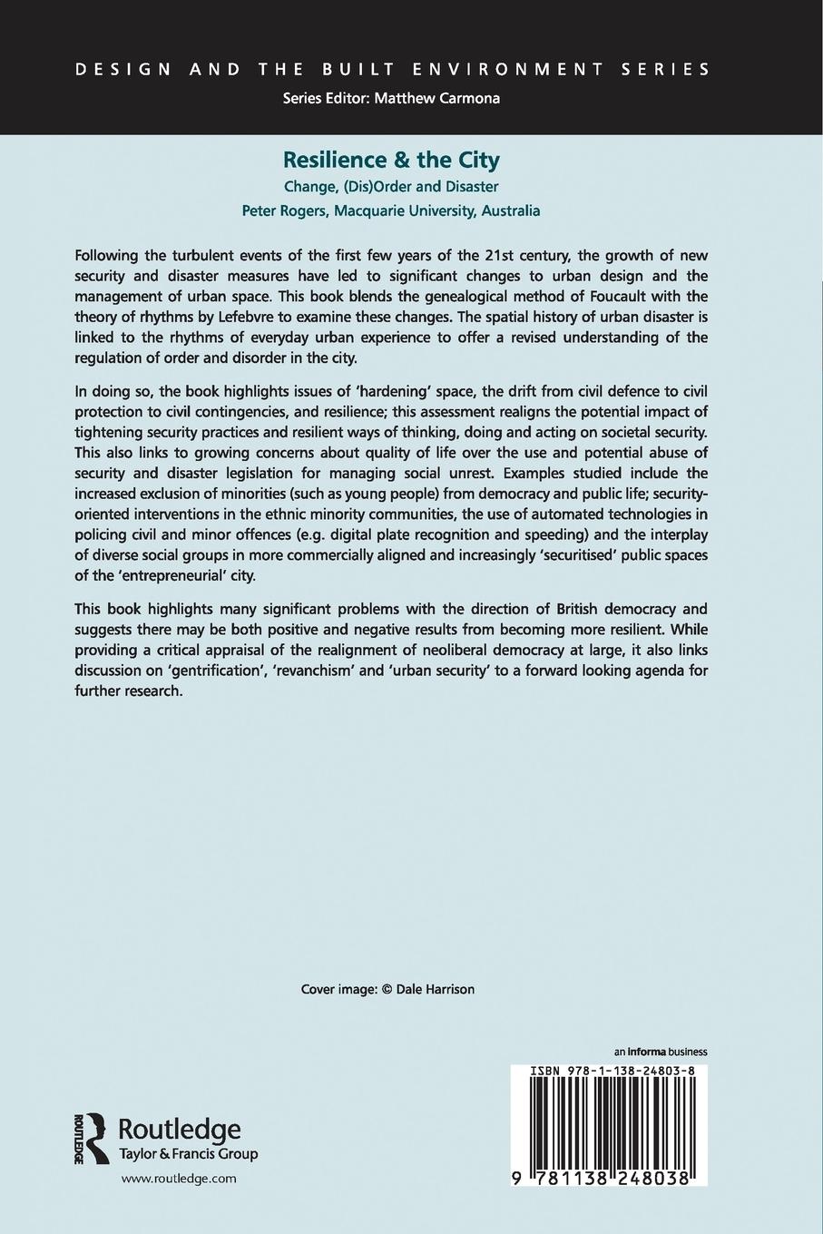 Rückseitencover Resilience & the City