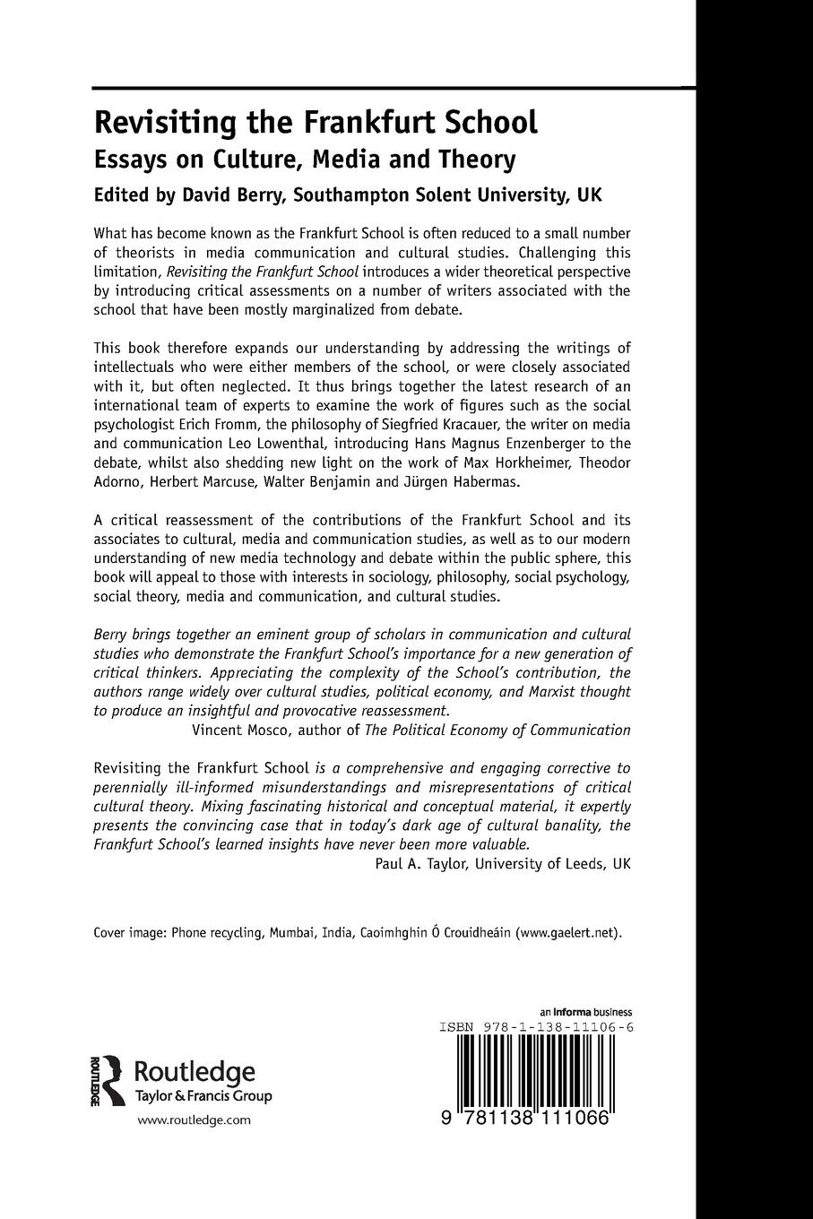 Rückseitencover Revisiting the Frankfurt School
