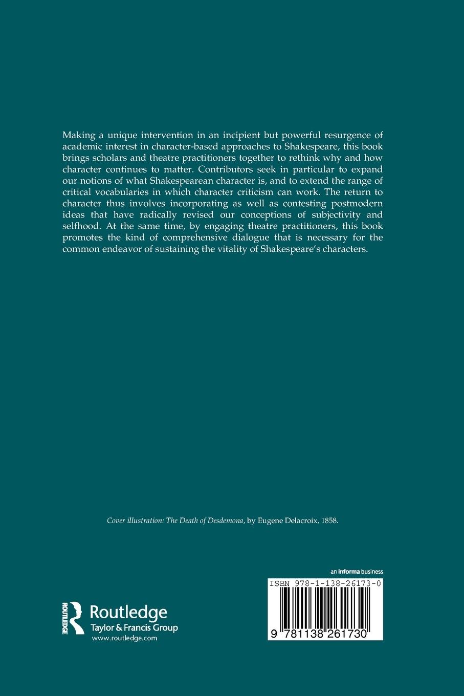 Rückseitencover Shakespeare's Sense of Character