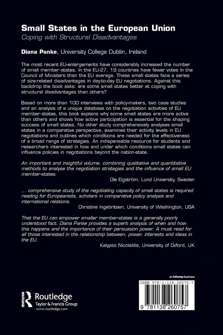 Rückseitencover Small States in the European Union