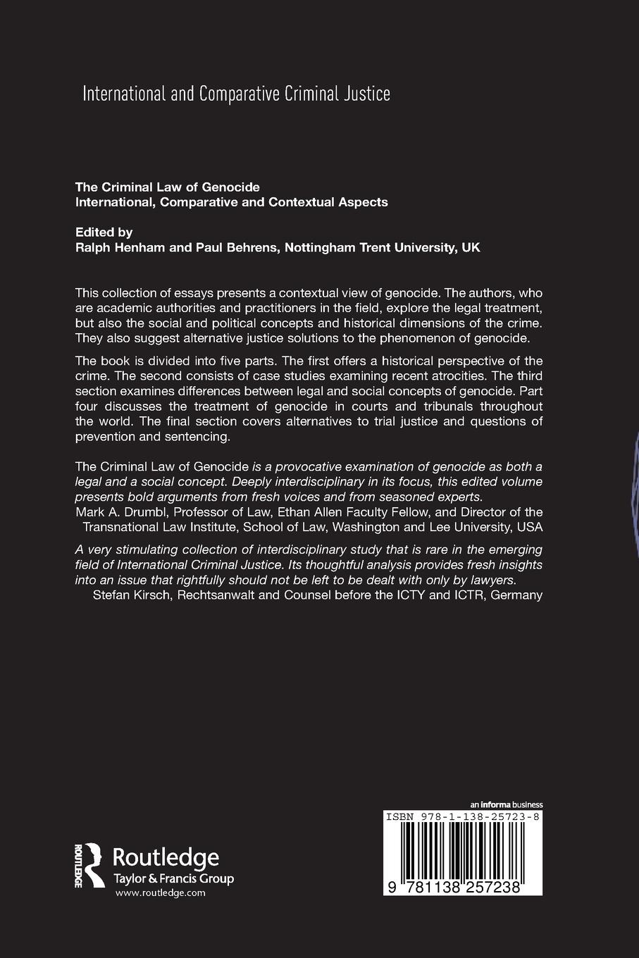 Rückseitencover The Criminal Law of Genocide