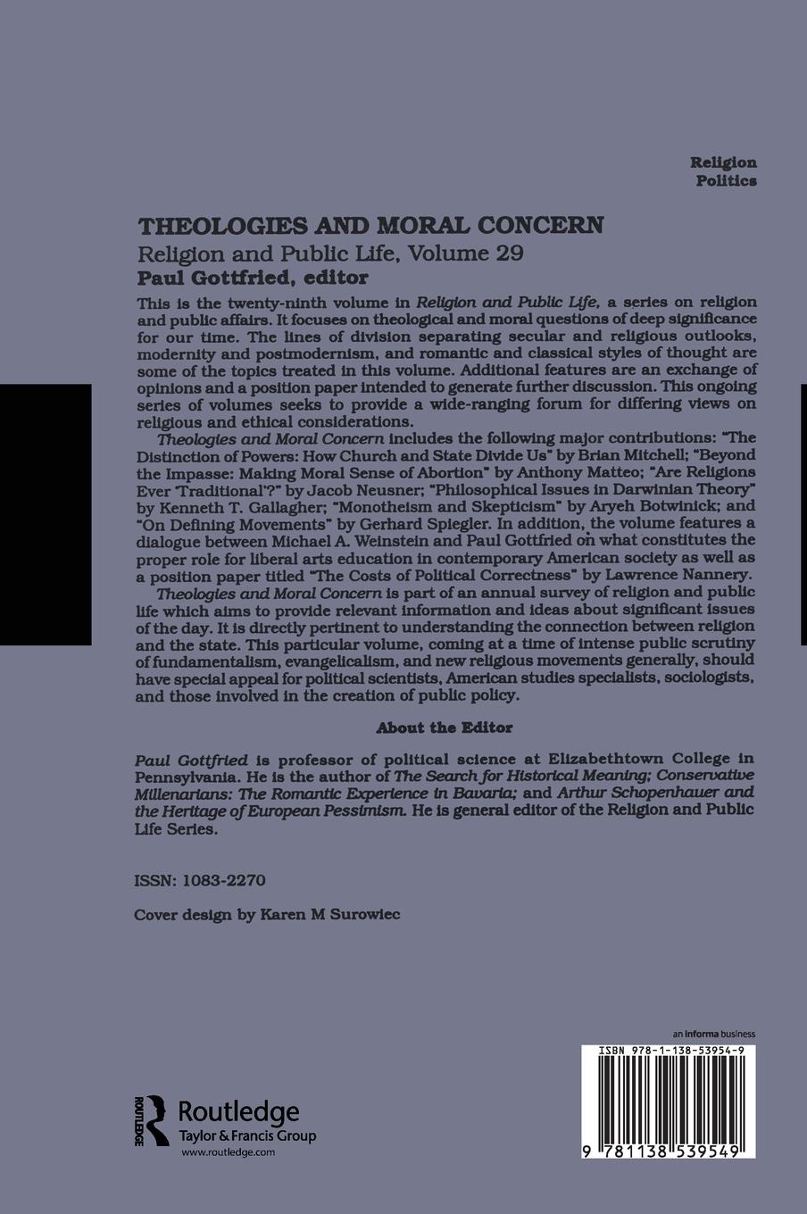 Rückseitencover Theologies and Moral Concern