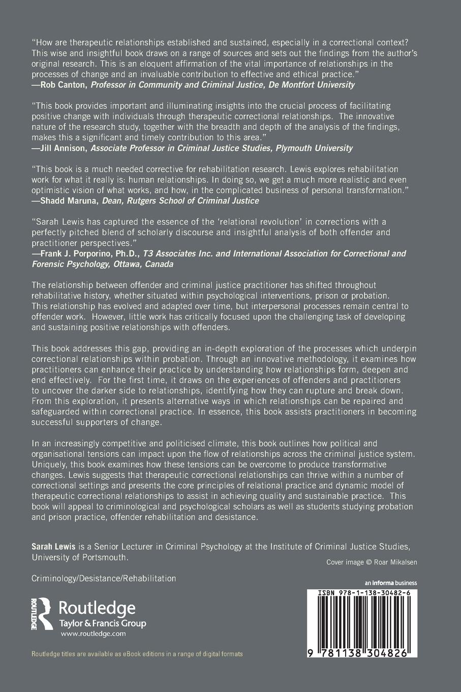 Rückseitencover Therapeutic Correctional Relationships