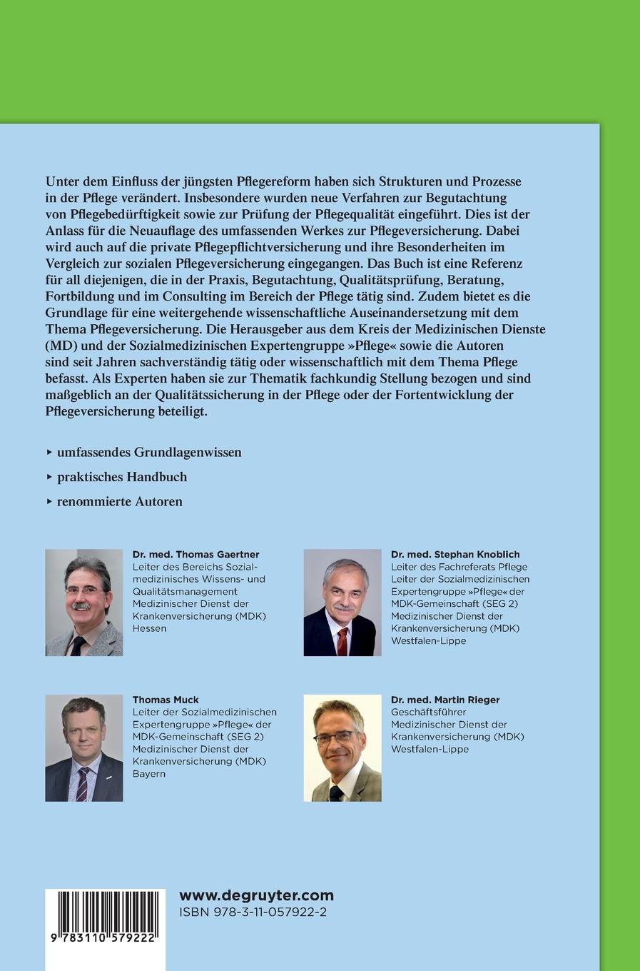 Rückseitencover Die Pflegeversicherung