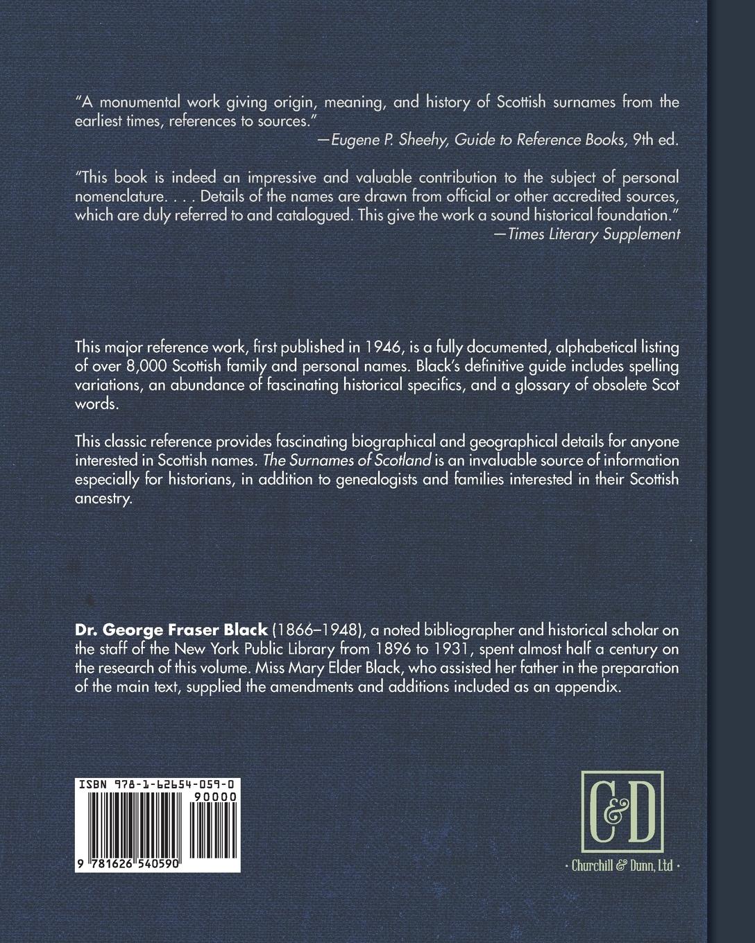 Rückseitencover Surnames of Scotland