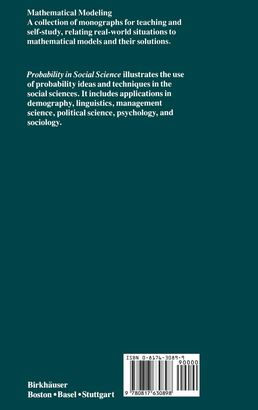 Rückseitencover Probability in Social Science