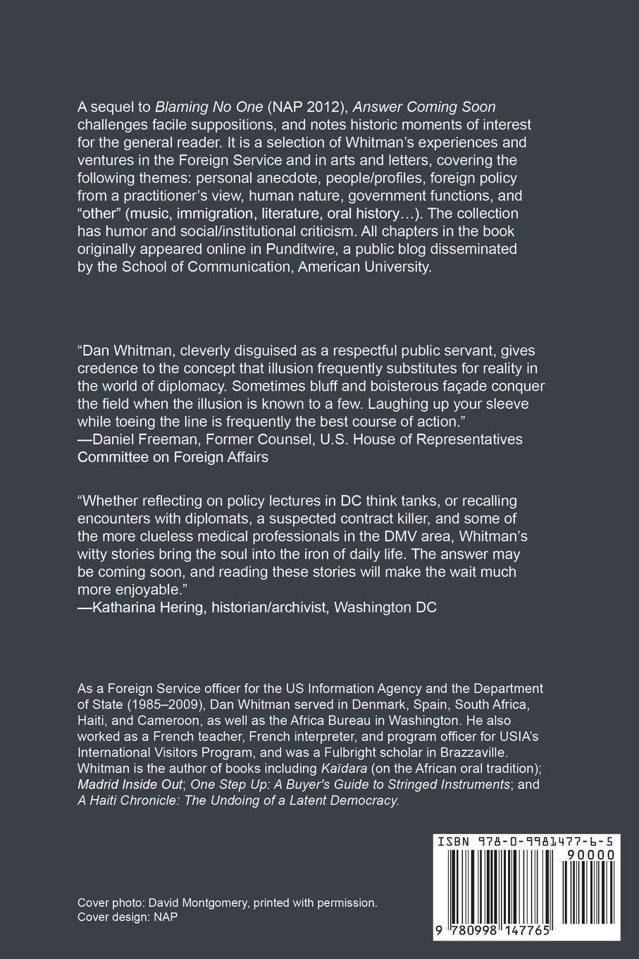 Rückseitencover ANSWER COMING SOON