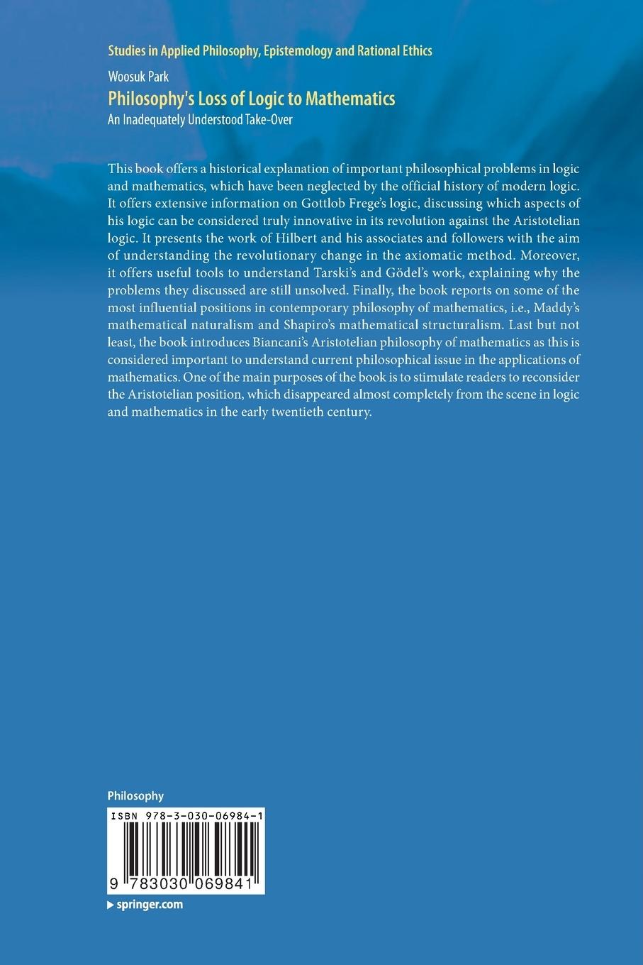 Rückseitencover Philosophy's Loss of Logic to Mathematics