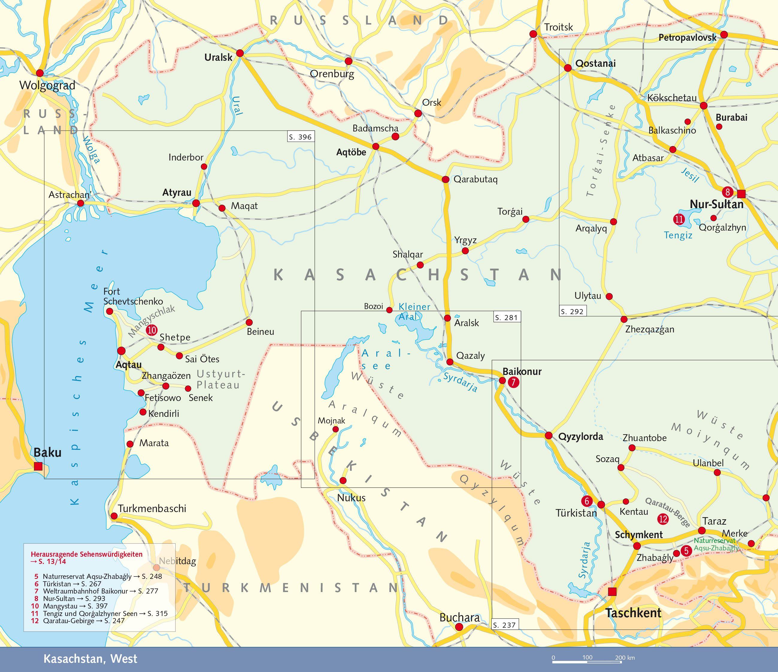 Beispielinhalt (Bild) Reiseführer Kasachstan
