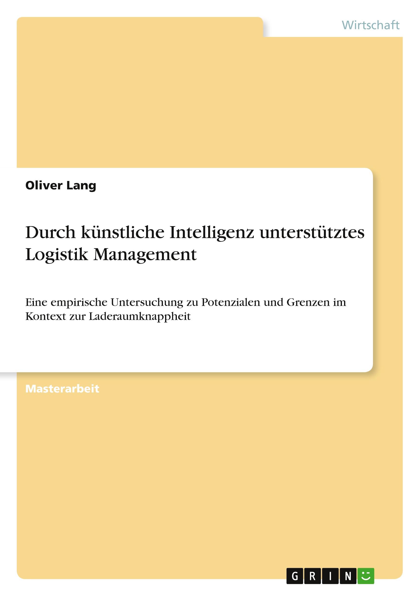 Vorderes Coverbild Durch künstliche Intelligenz unterstütztes Logistik Management