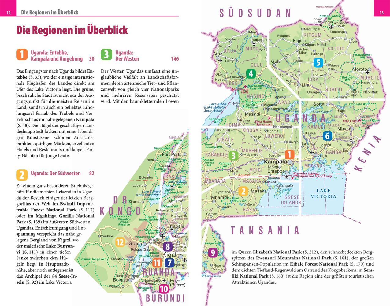 Beispielinhalt (Bild) Reise Know-How Reiseführer Uganda, Ruanda, Ost-Kongo