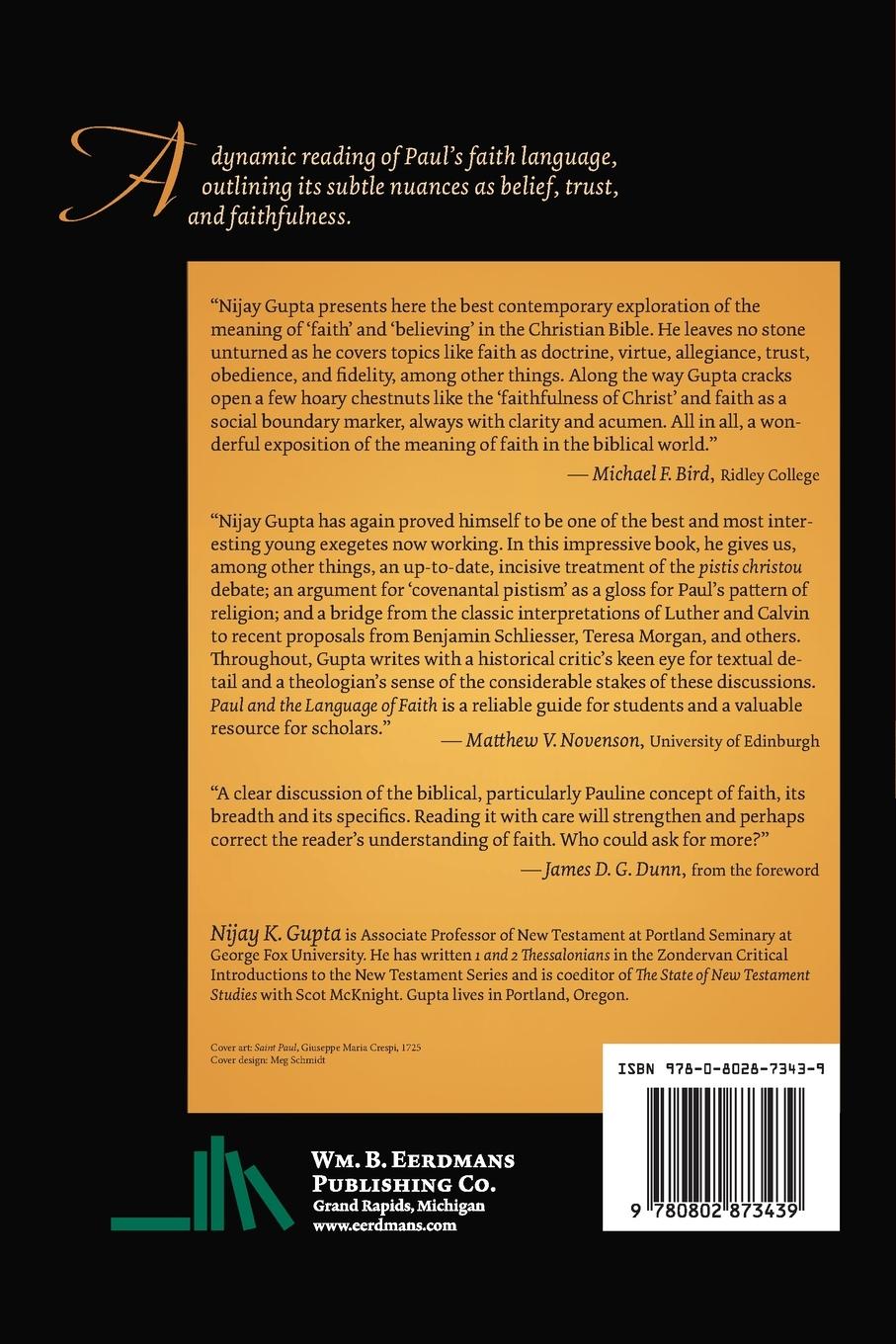 Rückseitencover Paul and the Language of Faith