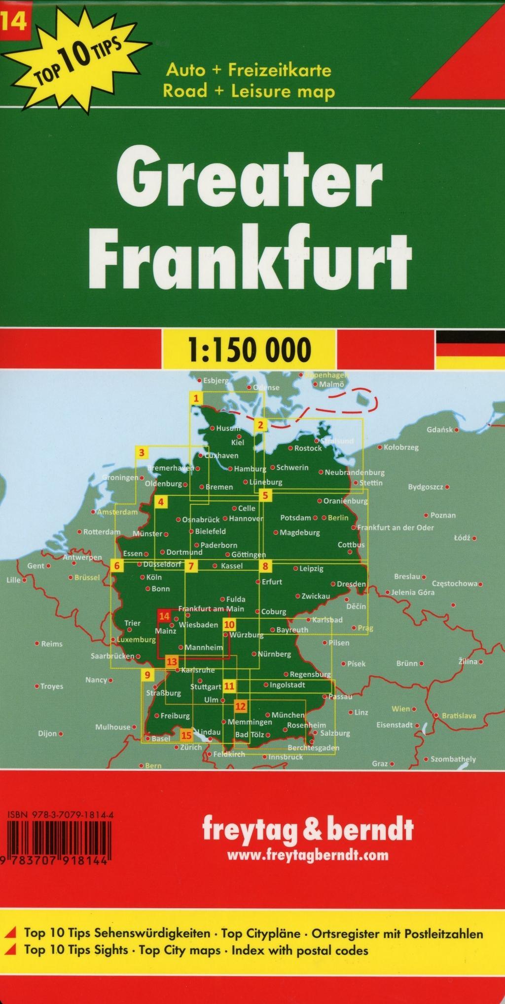Beispielinhalt (Bild) Rund um Frankfurt, Autokarte 1:150.000, Top 10 Tips, Blatt 14