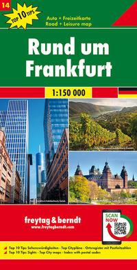 Vorderes Coverbild Rund um Frankfurt, Autokarte 1:150.000, Top 10 Tips, Blatt 14
