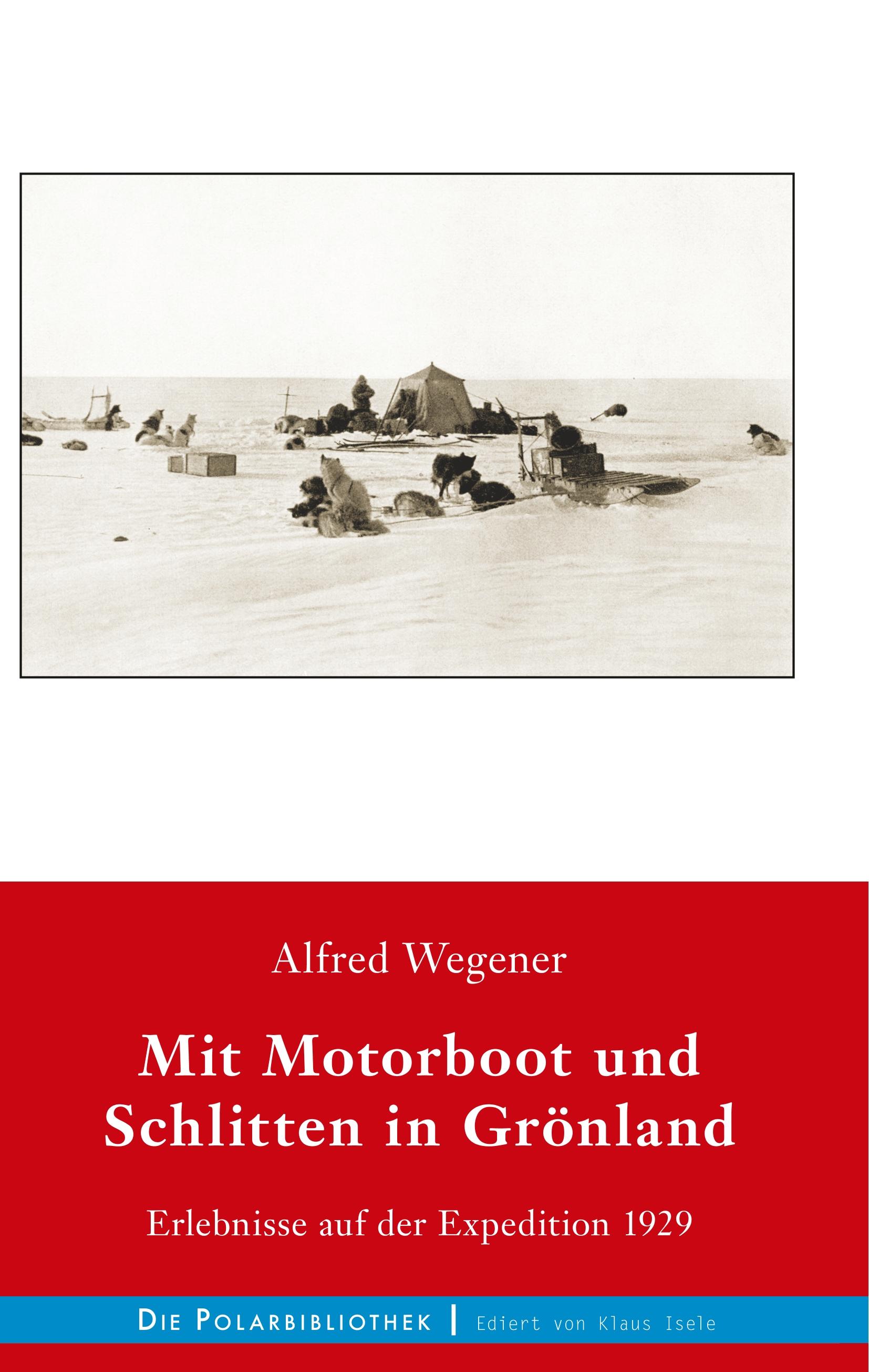 Vorderes Coverbild Mit Motorboot und Schlitten in Grönland