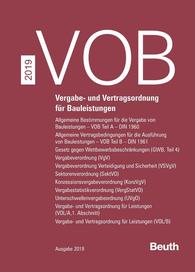 Vorderes Coverbild VOB Zusatzband 2019