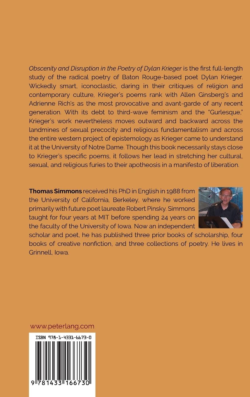 Rückseitencover Obscenity and Disruption in the Poetry of Dylan Krieger