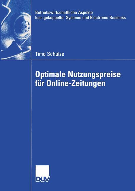 Vorderes Coverbild Optimale Nutzungspreise für Online-Zeitungen