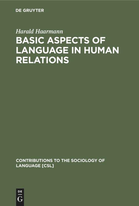 Vorderes Coverbild Basic Aspects of Language in Human Relations
