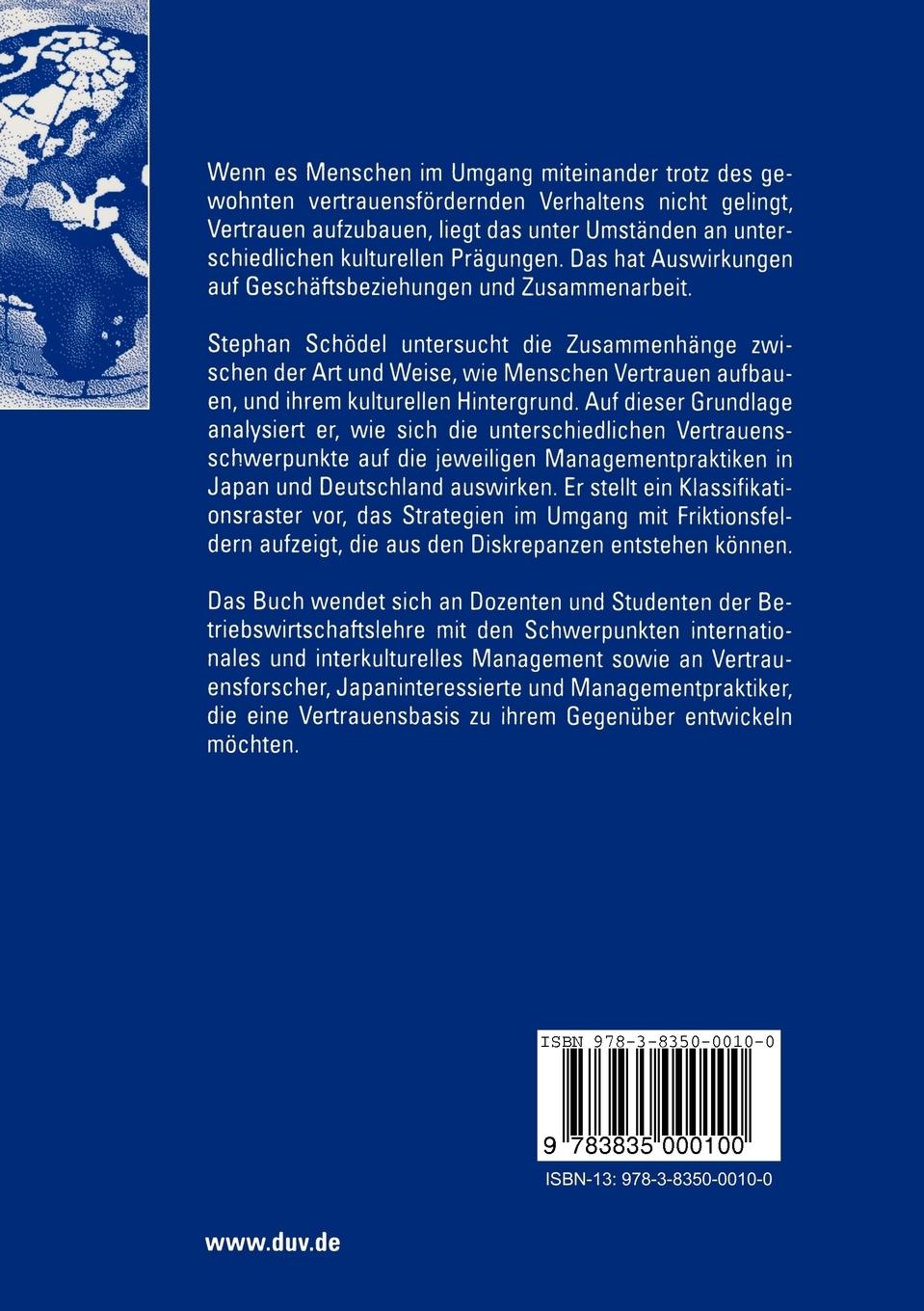 Rückseitencover Wechselwirkungen zwischen Kultur, Vertrauen und Management
