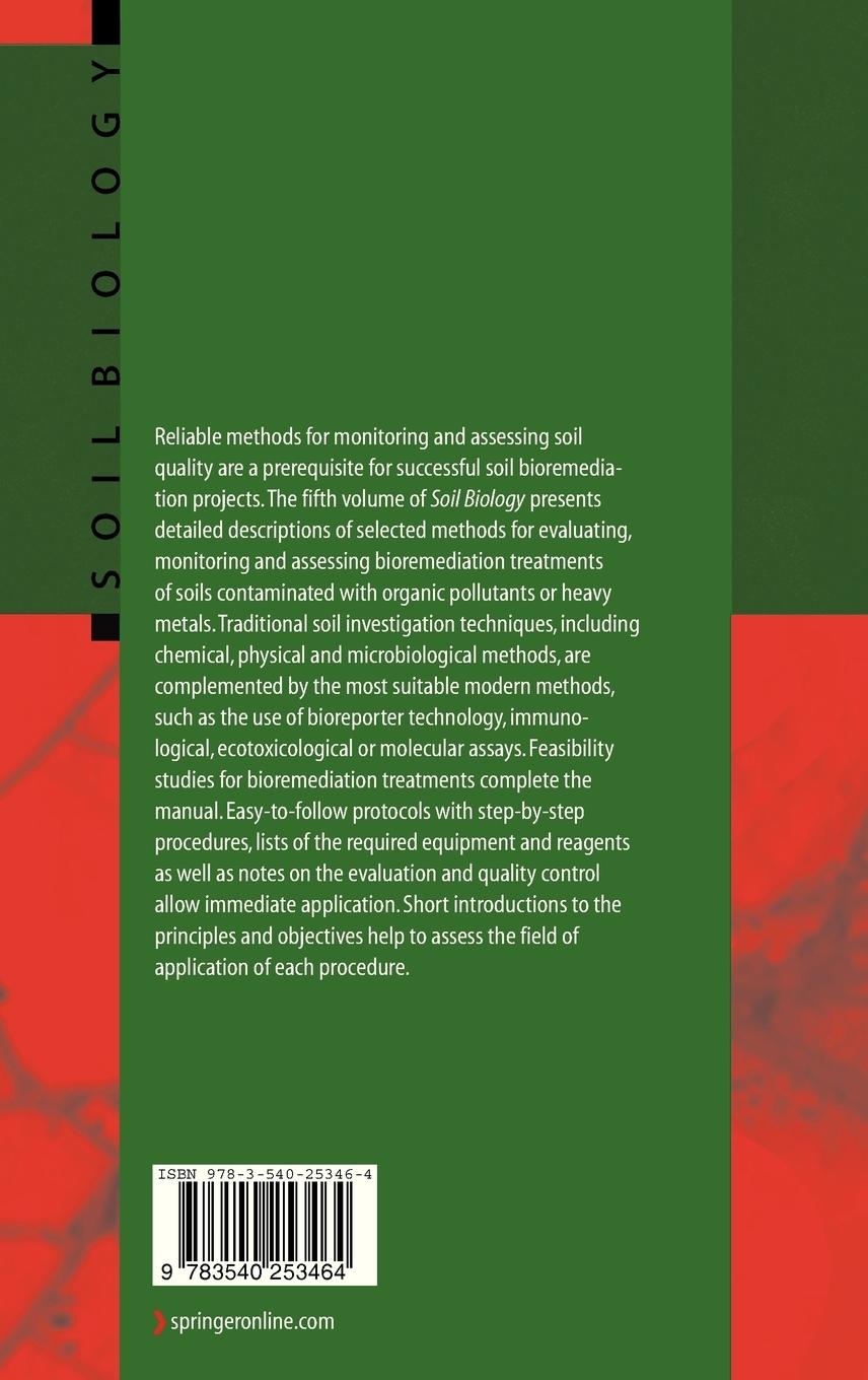 Rückseitencover Manual for Soil Analysis - Monitoring and Assessing Soil Bioremediation