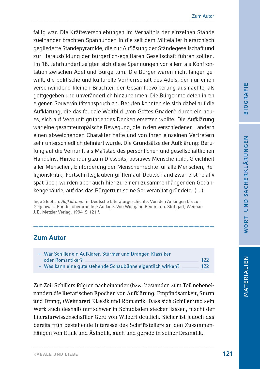 Beispielinhalt (Bild) Kabale und Liebe