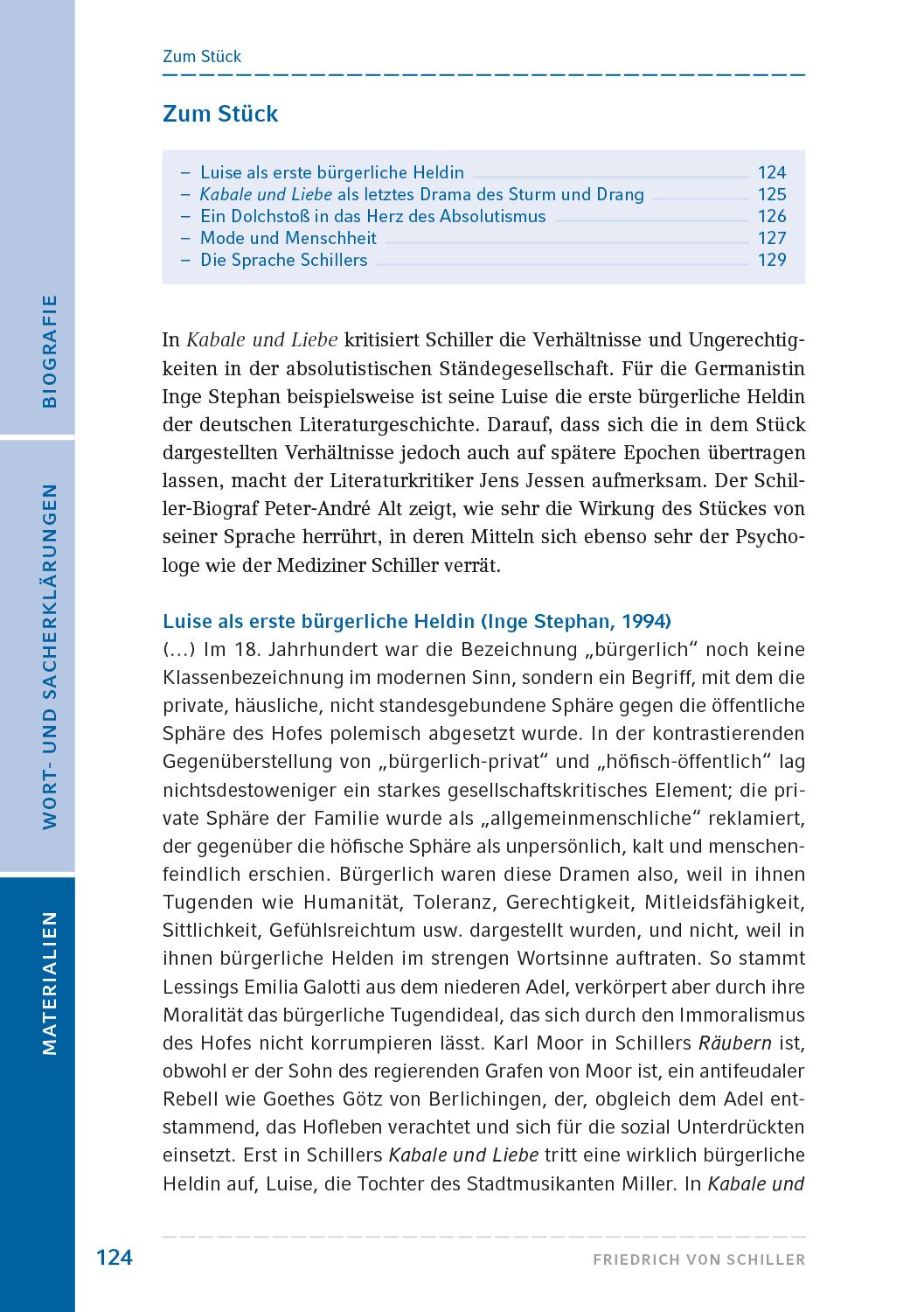 Beispielinhalt (Bild) Kabale und Liebe