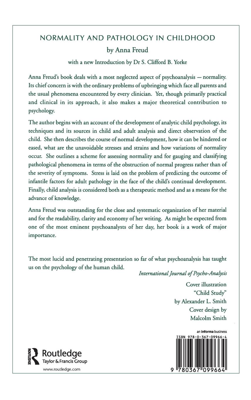 Rückseitencover Normality and Pathology in Childhood