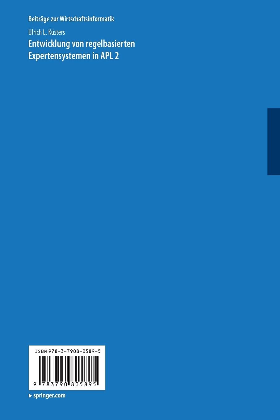 Rückseitencover Entwicklung von regelbasierten Expertensystemen in APL2