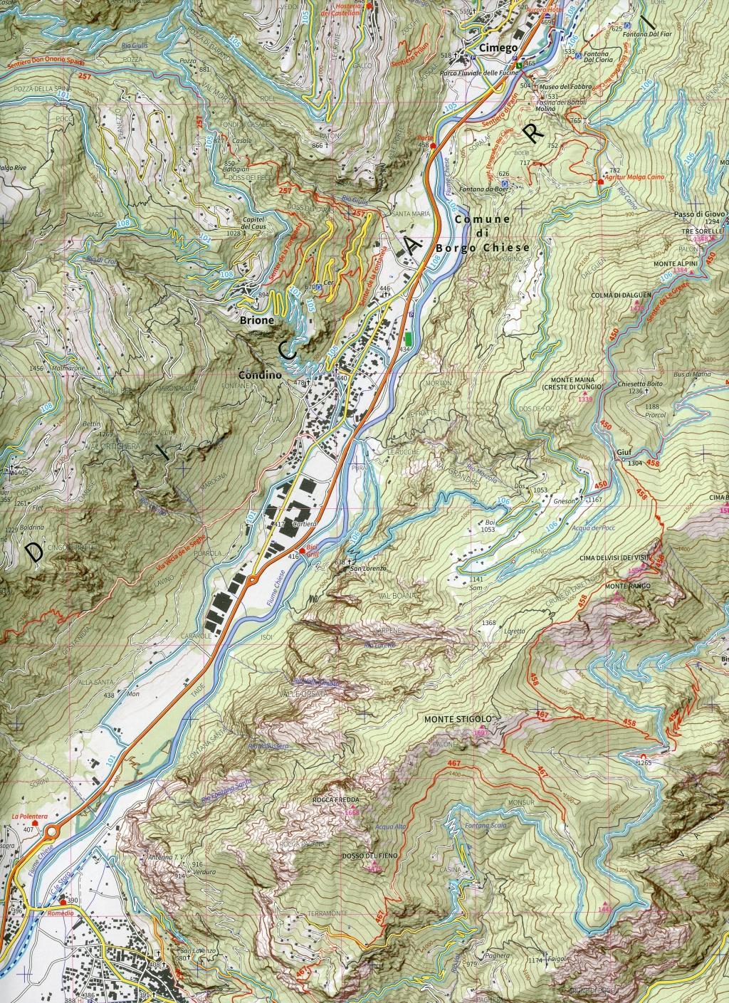 Beispielinhalt (Bild) Giudicarie, Val di Daone, Valle del Chiese 1:25 000