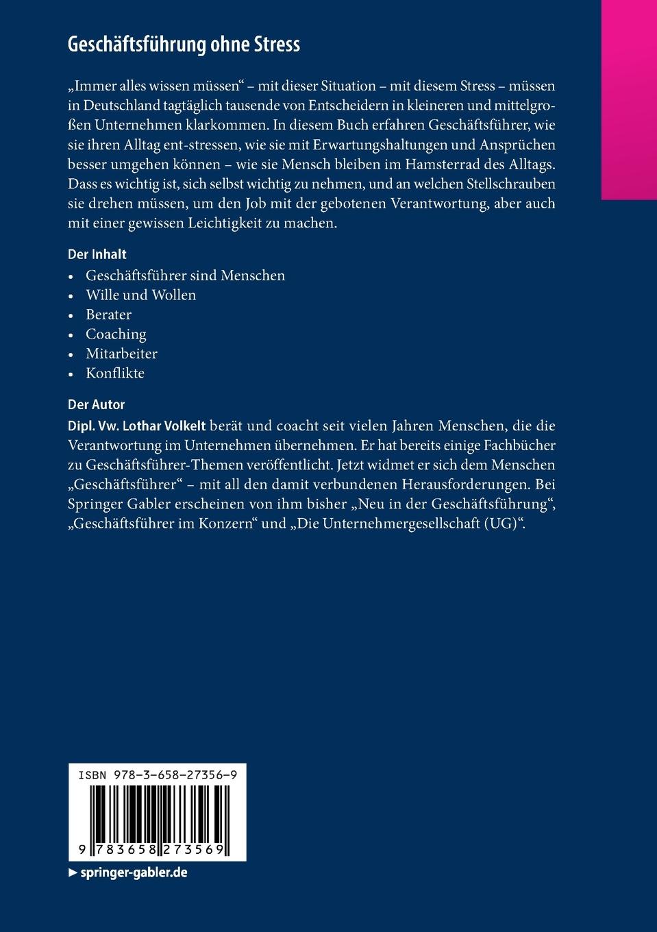 Rückseitencover Geschäftsführung ohne Stress