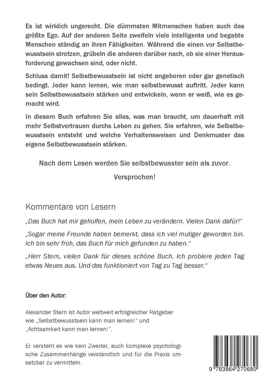 Rückseitencover Selbstbewusstsein kann man lernen!
