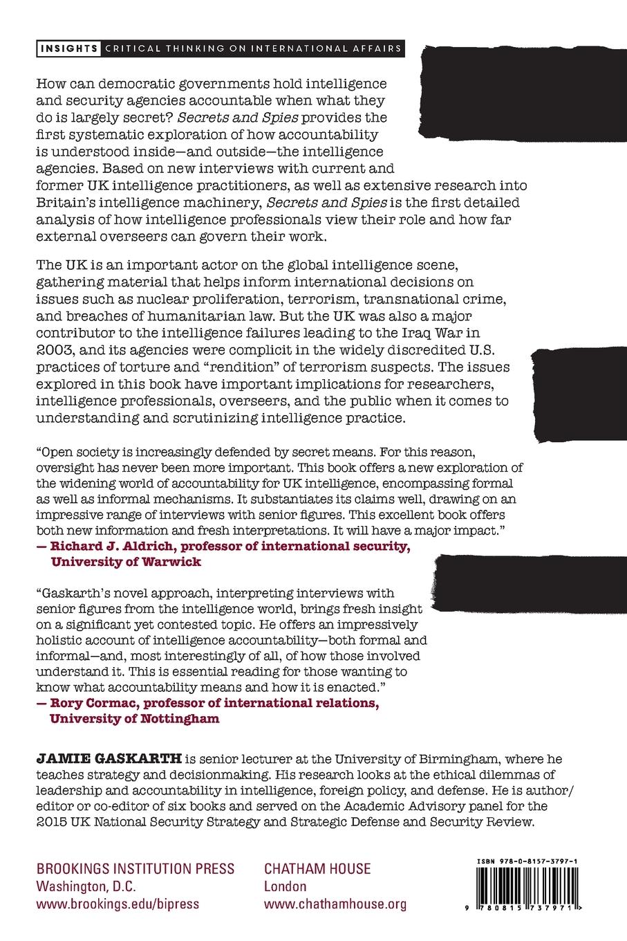 Rückseitencover Secrets and Spies