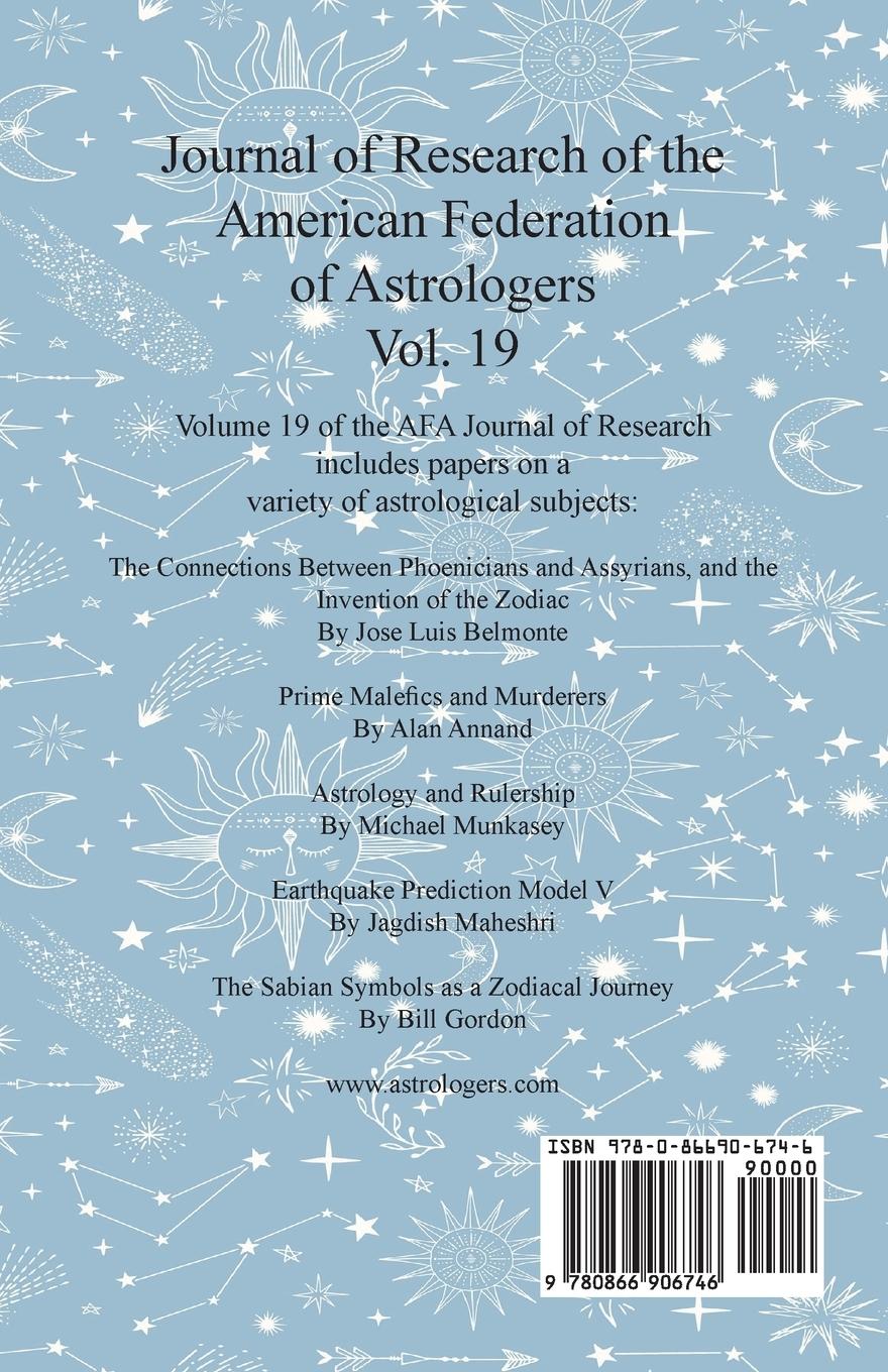 Rückseitencover Journal of Research of the American Federation of Astrologers Vol. 19