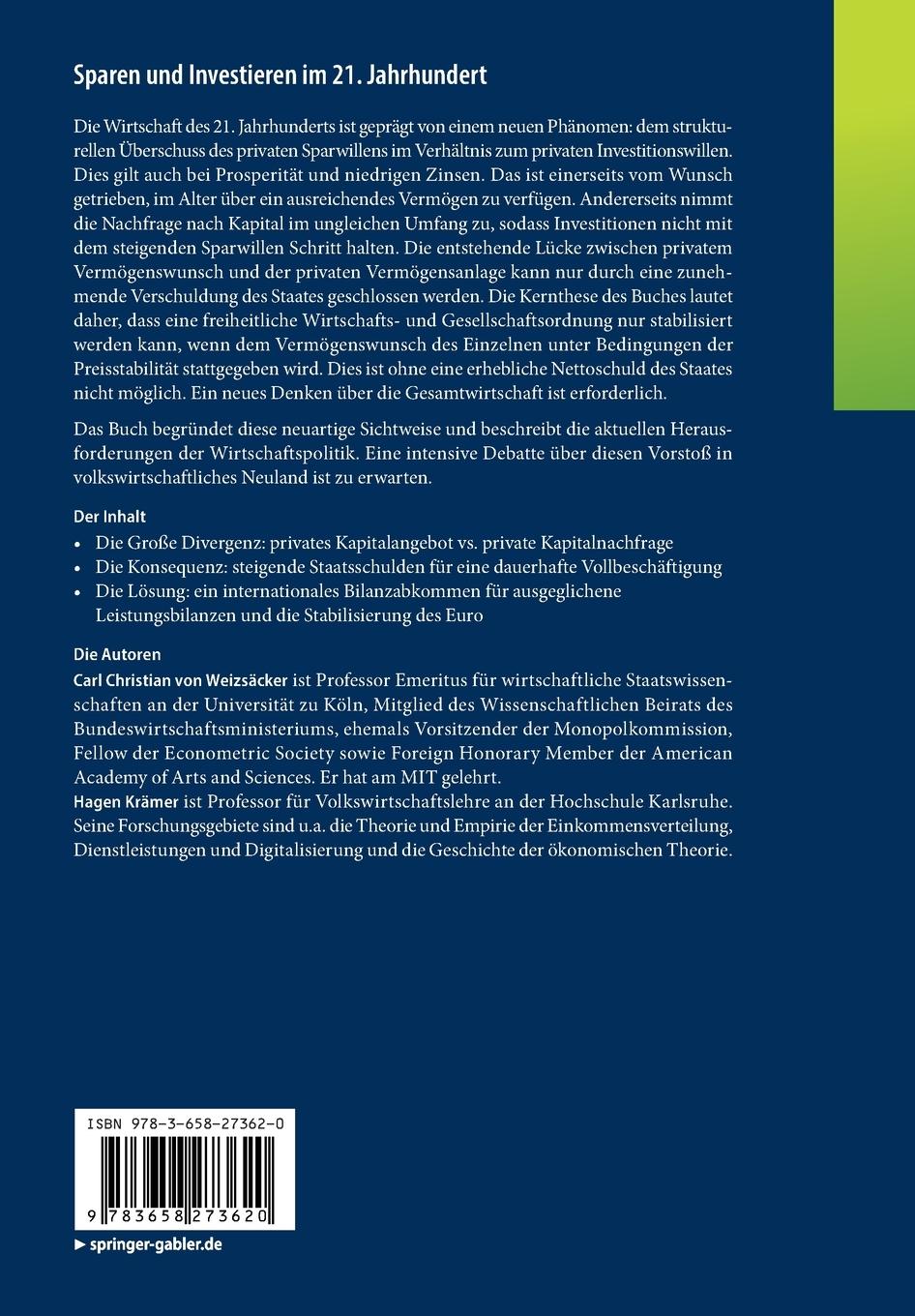 Rückseitencover Sparen und Investieren im 21. Jahrhundert